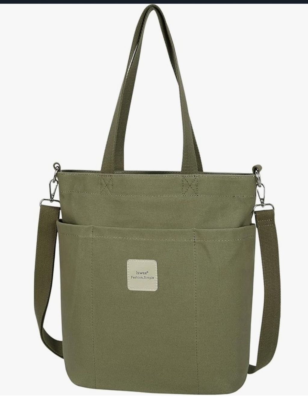 'Iswee' Carryall Tote, Crossbody, Shoulder Bag Top-Zip, Canvas
